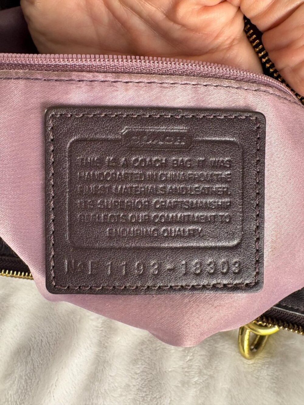 Coach Kristin Spectator Zip Tote in Eggplant/Ostrich Embossed and Patent Leather - Picture 12 of 16